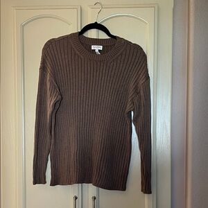 L Jessica Simpson Ribbed Scoopneck Sweater in Brown worn 1 time